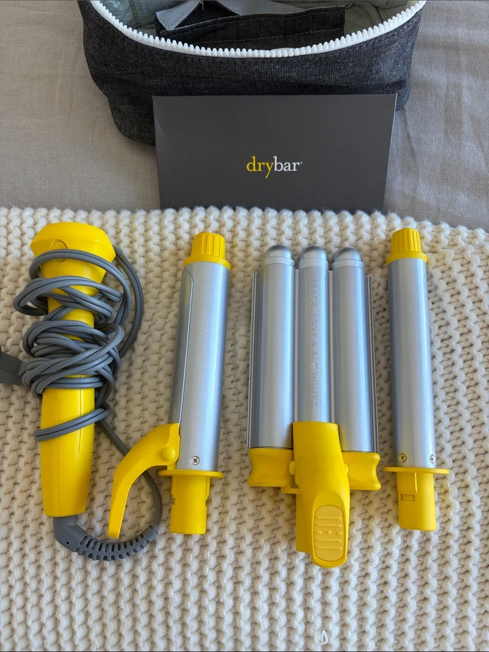 DryBar 3 piece set.Yellow Hair Curling tool - Compact Electric Styling